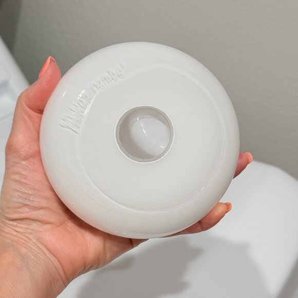 Mid Century Modern Nambe White Art Glass Votive Holder Signed from New Mexico - Picture 7 of 16